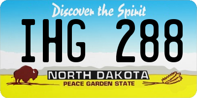 ND license plate IHG288