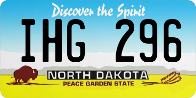 ND license plate IHG296