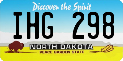 ND license plate IHG298