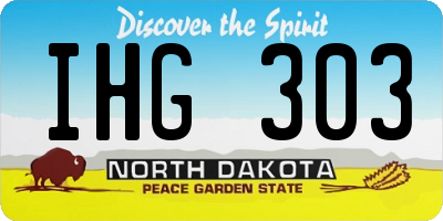 ND license plate IHG303