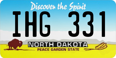 ND license plate IHG331