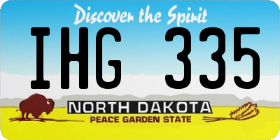 ND license plate IHG335