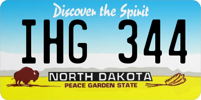 ND license plate IHG344
