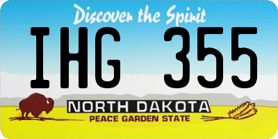 ND license plate IHG355