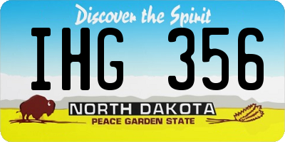 ND license plate IHG356