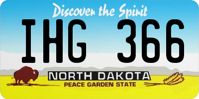 ND license plate IHG366
