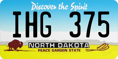 ND license plate IHG375