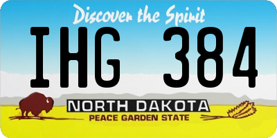 ND license plate IHG384