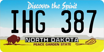 ND license plate IHG387