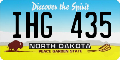 ND license plate IHG435