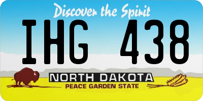 ND license plate IHG438