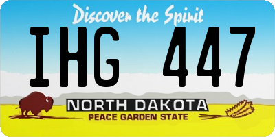 ND license plate IHG447