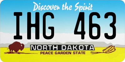 ND license plate IHG463