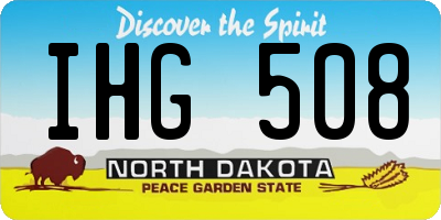 ND license plate IHG508