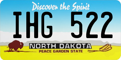 ND license plate IHG522