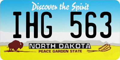 ND license plate IHG563