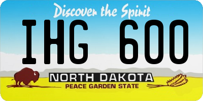 ND license plate IHG600