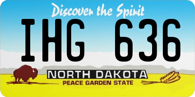 ND license plate IHG636