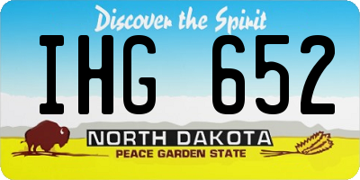 ND license plate IHG652