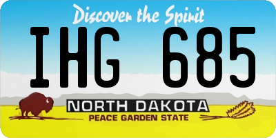 ND license plate IHG685