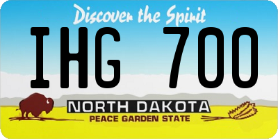 ND license plate IHG700