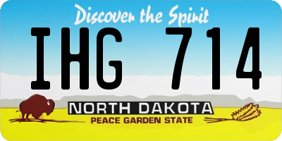 ND license plate IHG714