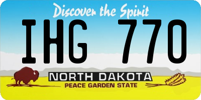ND license plate IHG770