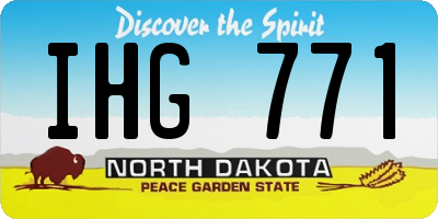 ND license plate IHG771