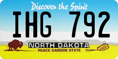 ND license plate IHG792