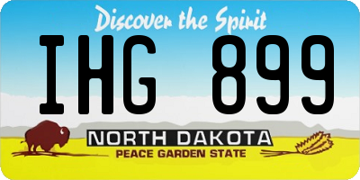 ND license plate IHG899