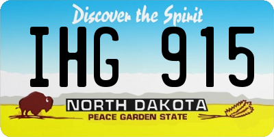 ND license plate IHG915