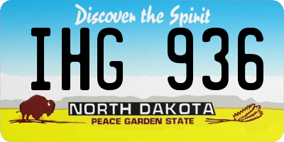 ND license plate IHG936