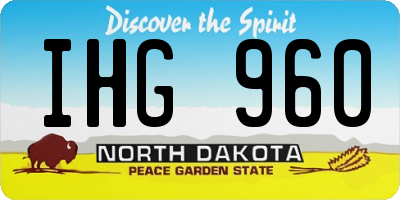 ND license plate IHG960