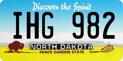 ND license plate IHG982