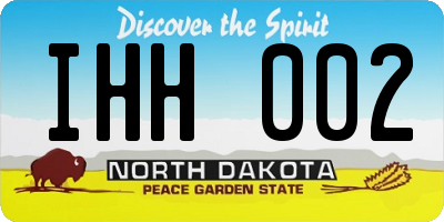 ND license plate IHH002