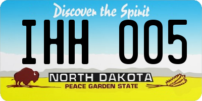 ND license plate IHH005