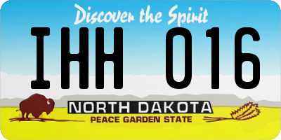 ND license plate IHH016