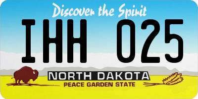 ND license plate IHH025