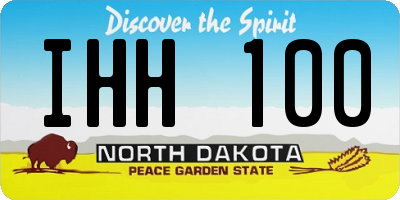 ND license plate IHH100