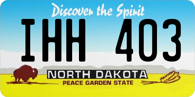 ND license plate IHH403