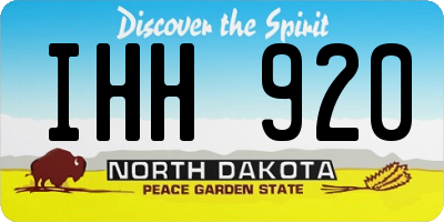 ND license plate IHH920