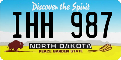 ND license plate IHH987