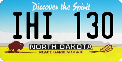 ND license plate IHI130