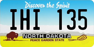 ND license plate IHI135
