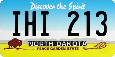 ND license plate IHI213
