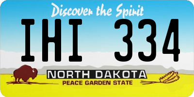 ND license plate IHI334
