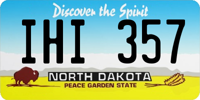 ND license plate IHI357