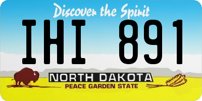 ND license plate IHI891