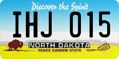 ND license plate IHJ015