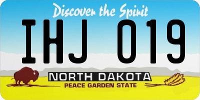 ND license plate IHJ019